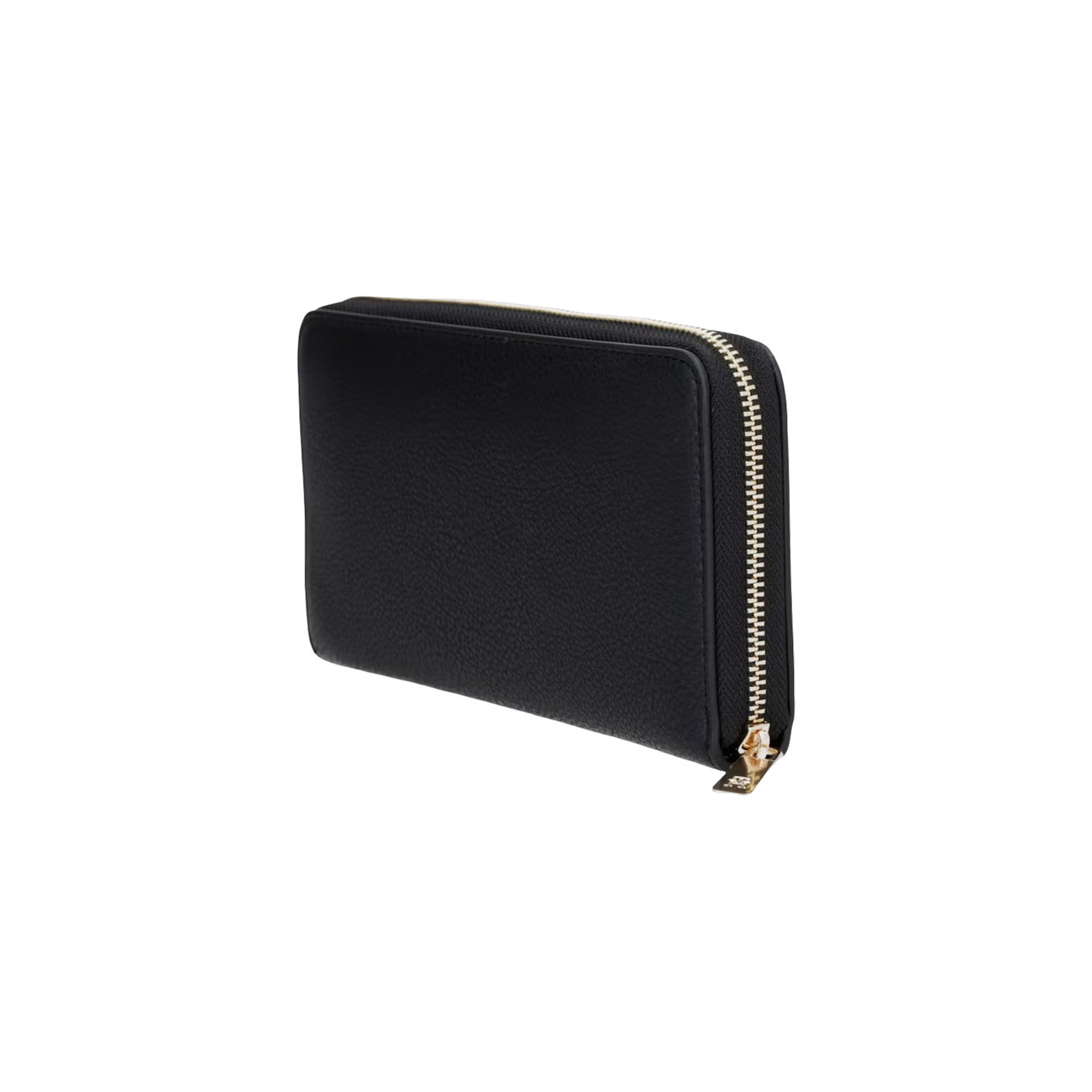 Portafoglio Grande Donna Tommy Hilfiger; Nero. Finitura zigrinata saffiano, chiusura zip around e dettagli in metallo oro lucido. Interno organizzato con portamonete a cerniera e fessure carte. Misure slanciate (20x10,5 cm). Colore nero. Vista posteriore 