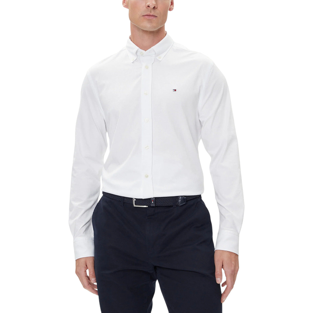Tommy Hilfiger Camicia Uomo Bianca Maniche Lunghe - Camicia Cotone Bottoni
