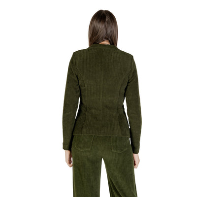 Ichi Giacca Donna Verde con Bottone Maniche Lunghe - Giacca Poliestere Elastan