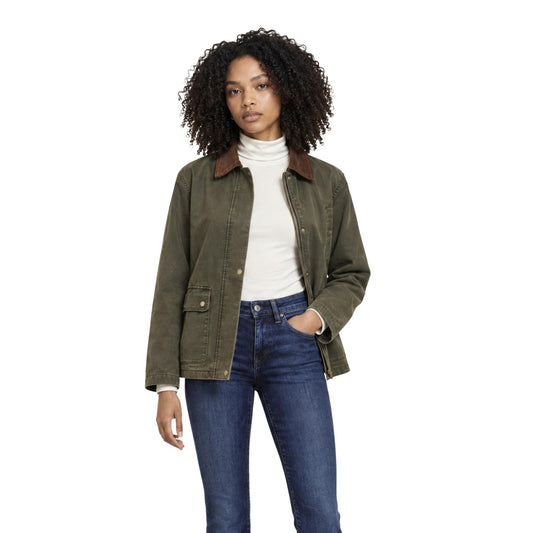 Giacca utility verde donna Only – Giubbotto mezza stagione con colletto in velluto Onlapricot 15357495.