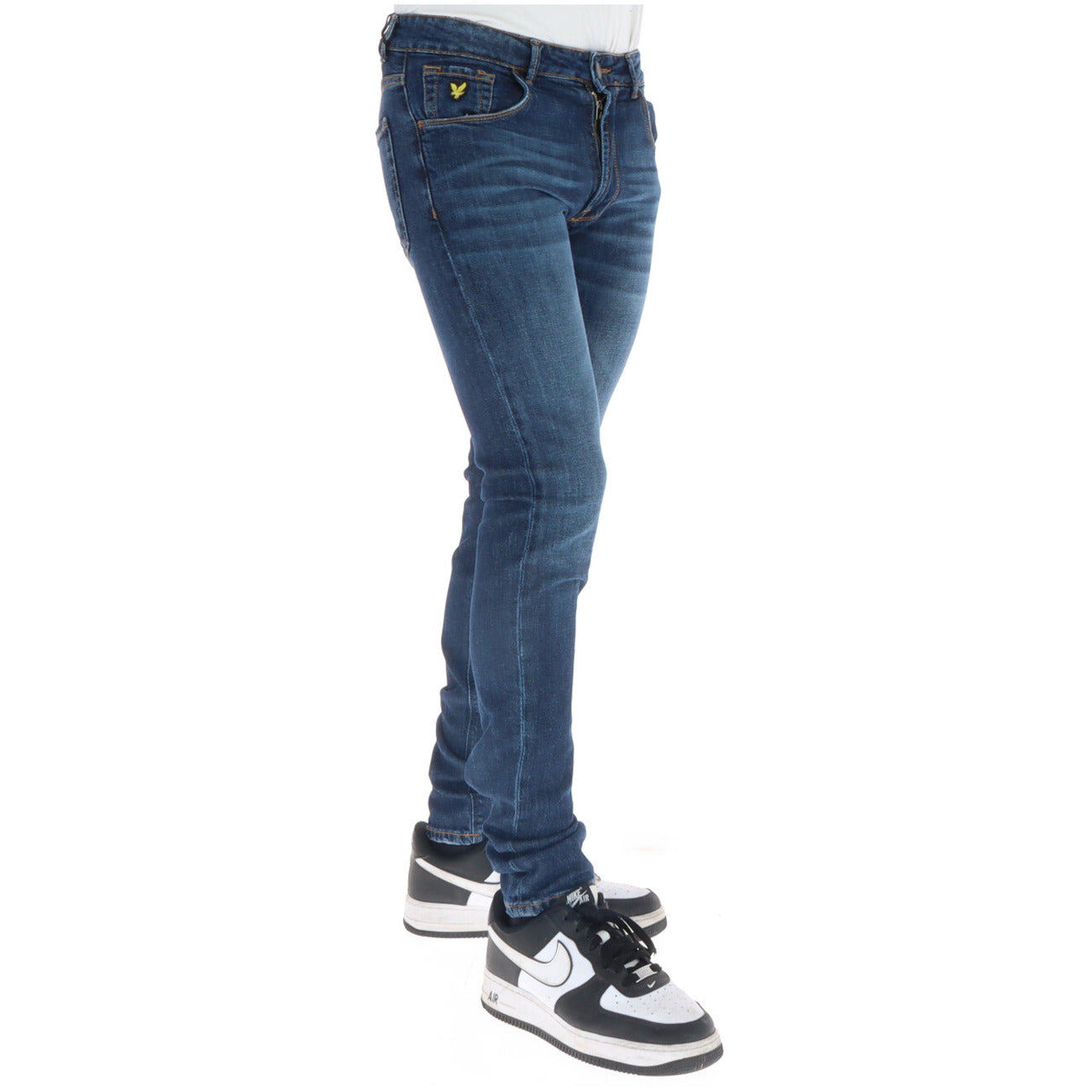 Lyle & Scott Jeans Uomo Blu Zip Bottone Tasche Anteriori Posteriori Effetto Consumato Cotone 98% Elastan 2% Tutte Stagioni TR022IT