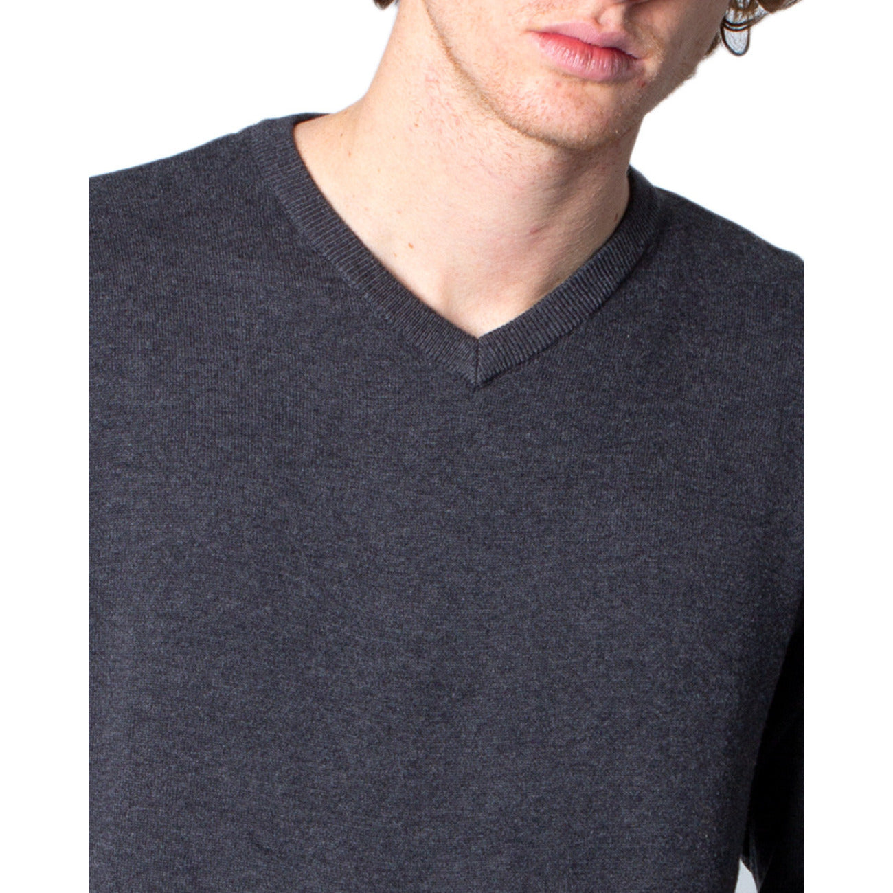 Jack & Jones Maglia Uomo Grigio Scollo a V Manica Lunga Cotone 100% Autunno Inverno 12137194