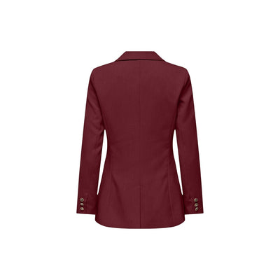Only Giacca Donna Bordeaux con Bottoni Maniche Lunghe Scollo V Profondo - Giacca Poliestere Elastan