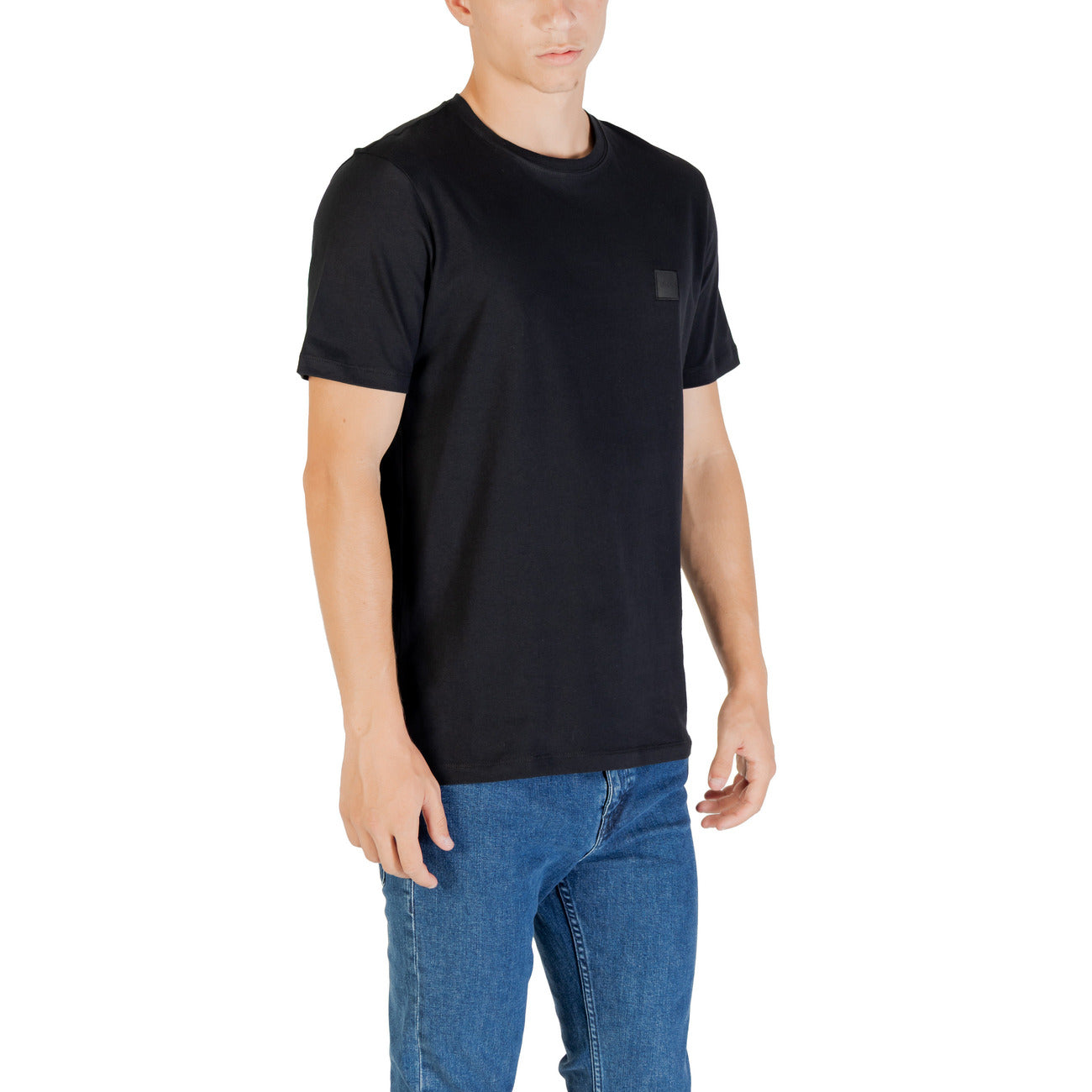 Boss T-Shirt Uomo Nera Manica Corta Scollo Tondo 100% Cotone Primavera/Estate 50508584