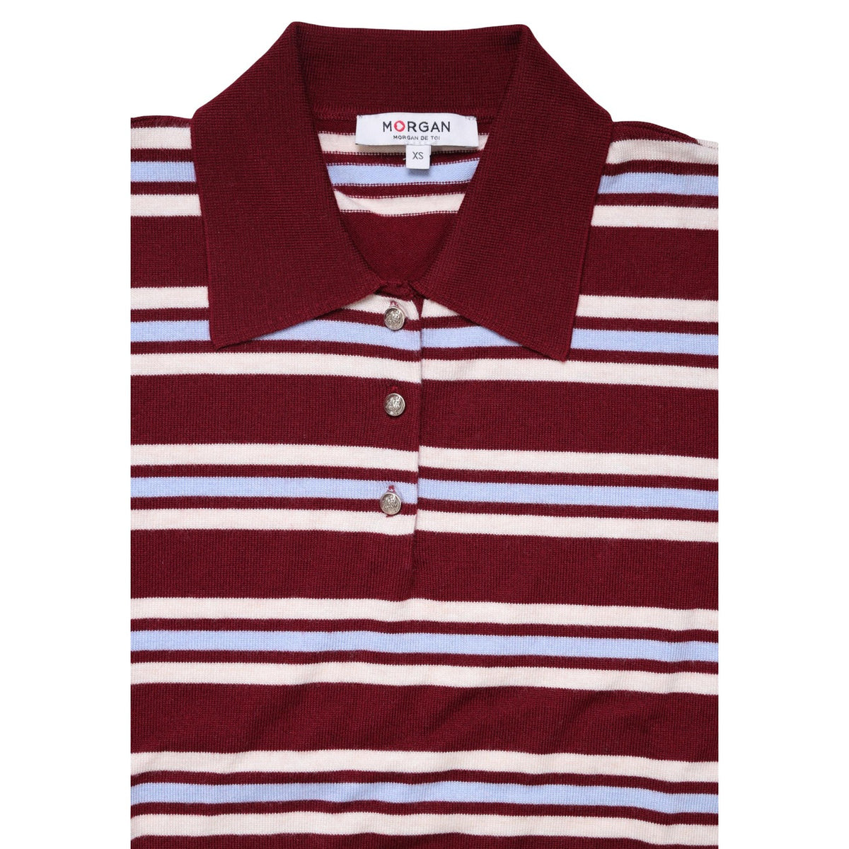 Maglia donna Morgan De Toi bordeaux – Maglione con colletto a revers e bottoni 262-MIKO.