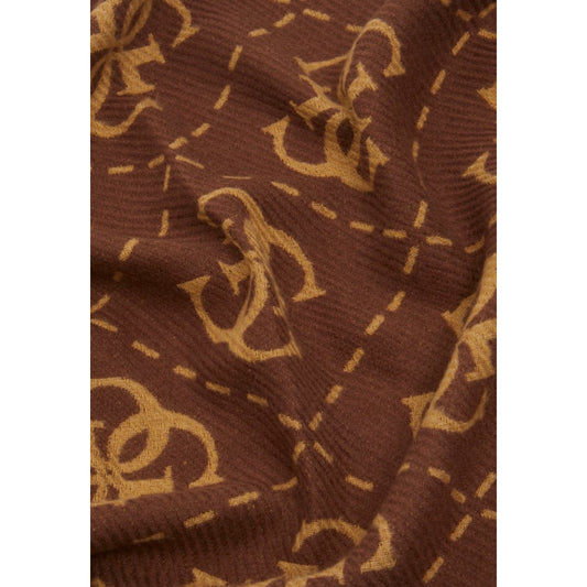 Sciarpa Guess donna logo all over AW5217 VIS03. Stola invernale bicolore in maglia morbida con loghi Guess, estremità con frange e misure 94x100 cm, collezione autunno inverno.