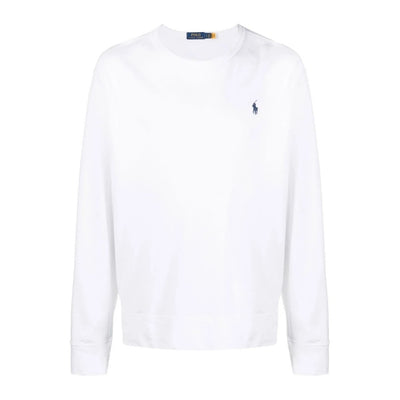 Polo Ralph Lauren Maglia Uomo Bianco Scollo Tondo Manica Lunga Cotone 100% Primavera Estate V_31267