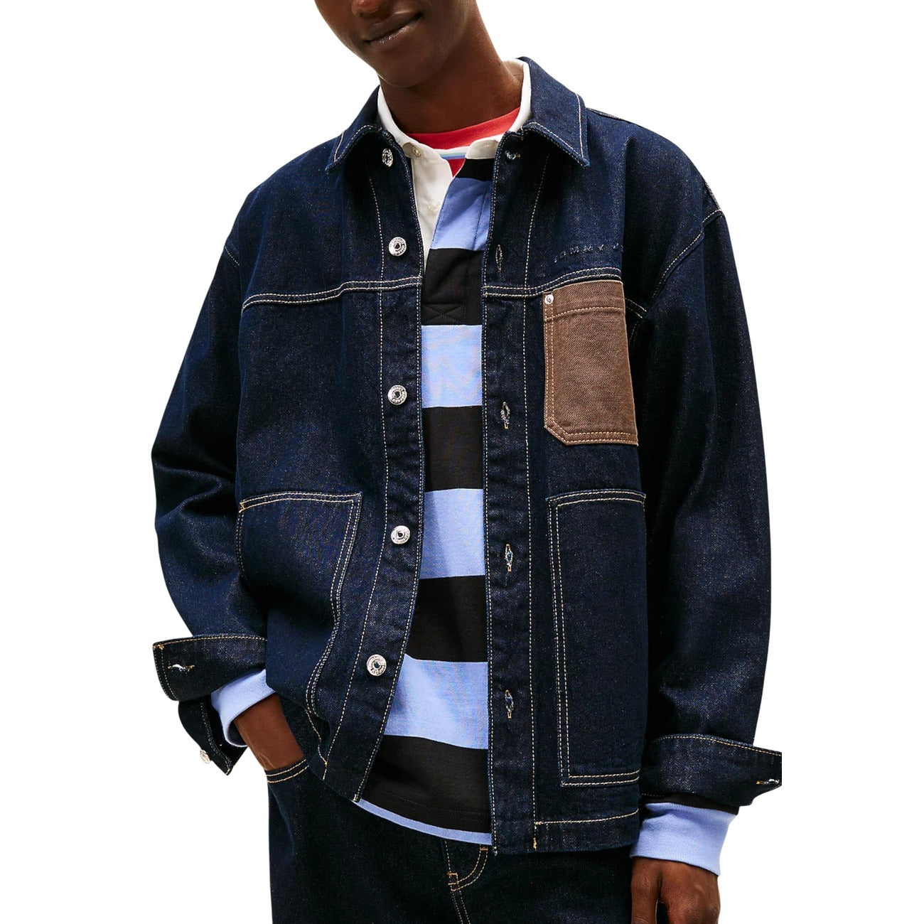 Tommy Hilfiger Jeans Giacca di Jeans relaxed fit in stile funzionale Uomo DM0DM22419