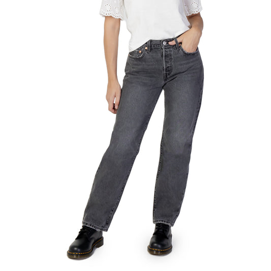 Levi's Jeans Donna Neri Zip Bottone Cotone 100% Autunno Inverno A1959-0003