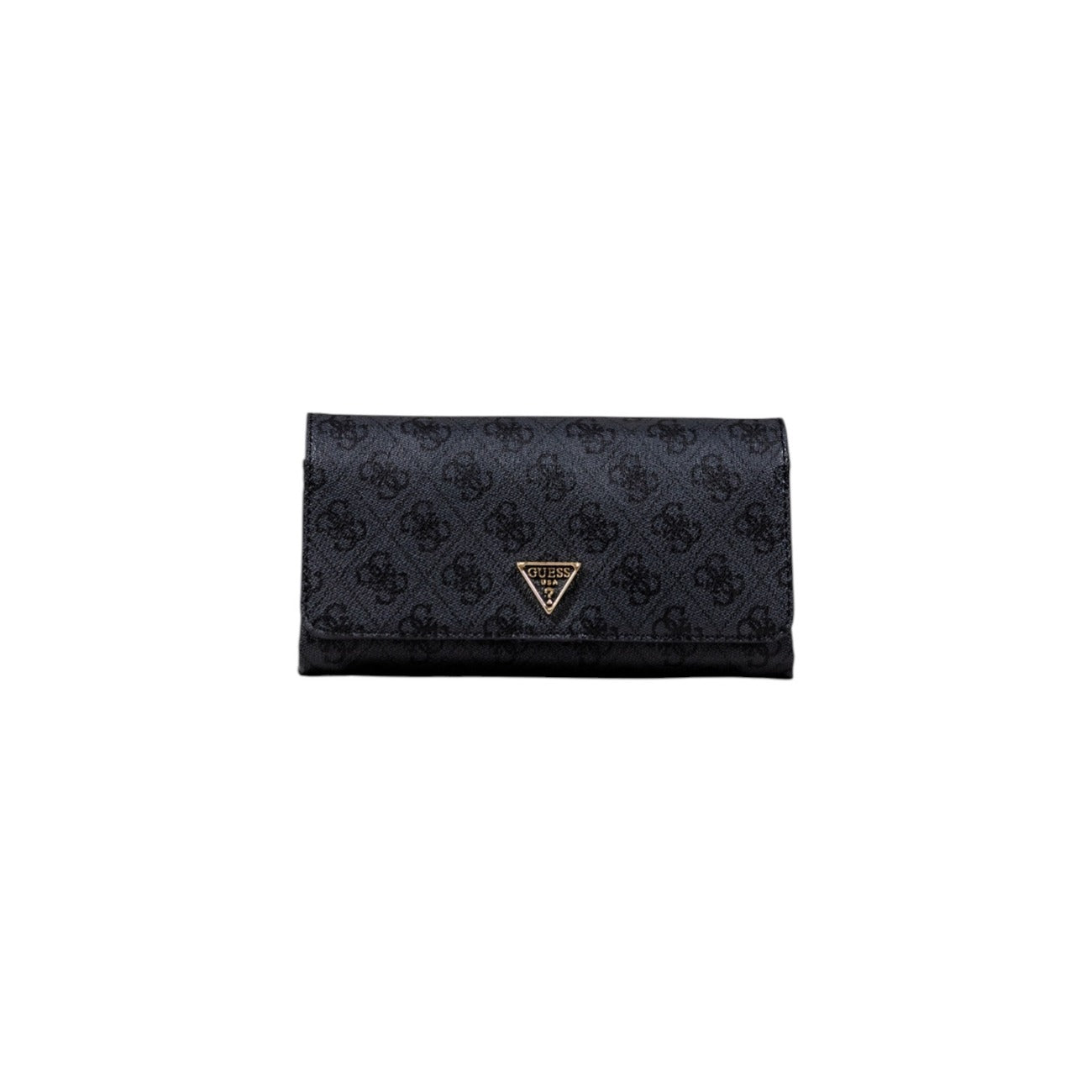 Borsa Guess donna nera con stampa e bottoni automatici 100% poliuretano 21x13x3 cm - vista frontale