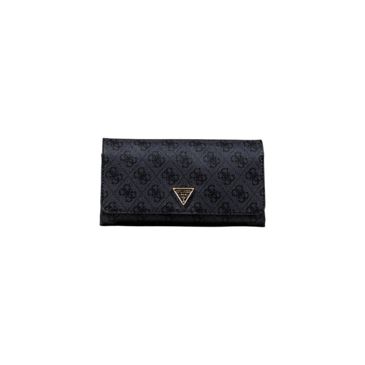 Borsa Guess donna nera con stampa e bottoni automatici 100% poliuretano 21x13x3 cm - vista frontale