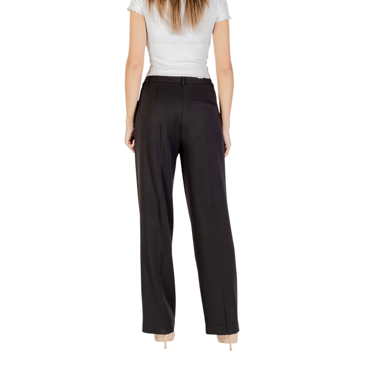 Only Pantaloni Donna Nero Zip e Bottone 69% Poliestere 28% Viscosa 3% Elastan Autunno/Inverno 15351108