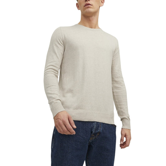 Jack & Jones Maglia Uomo Beige Manica Lunga Cotone Nylon Viscosa Primavera Estate 12208364