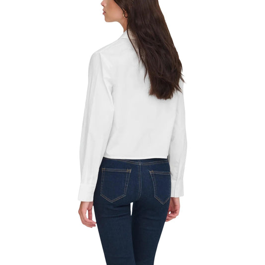 Camicia Jacqueline De Yong donna bianca manica lunga - vista posteriore retro indossata da modello
