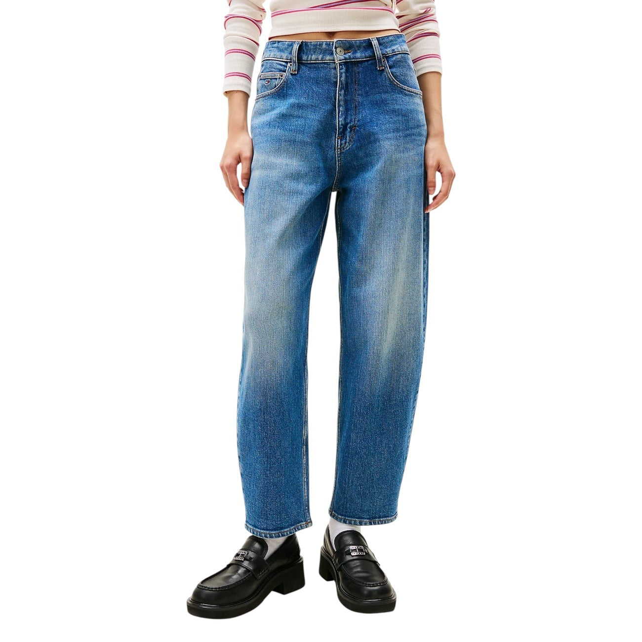 Tommy Hilfiger Jeans Jeans Donna Blu con Zip Bottone - Jeans Cotone Organico Elastan Tasche