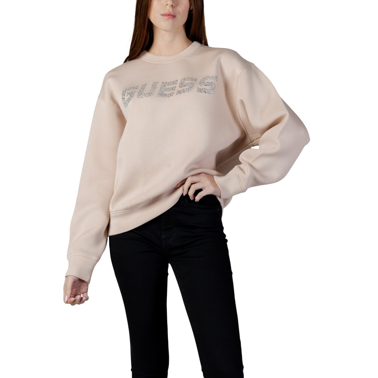 Guess Active Women's White Sweatshirt V4BQ15 K7UW2 - Viscose 77%