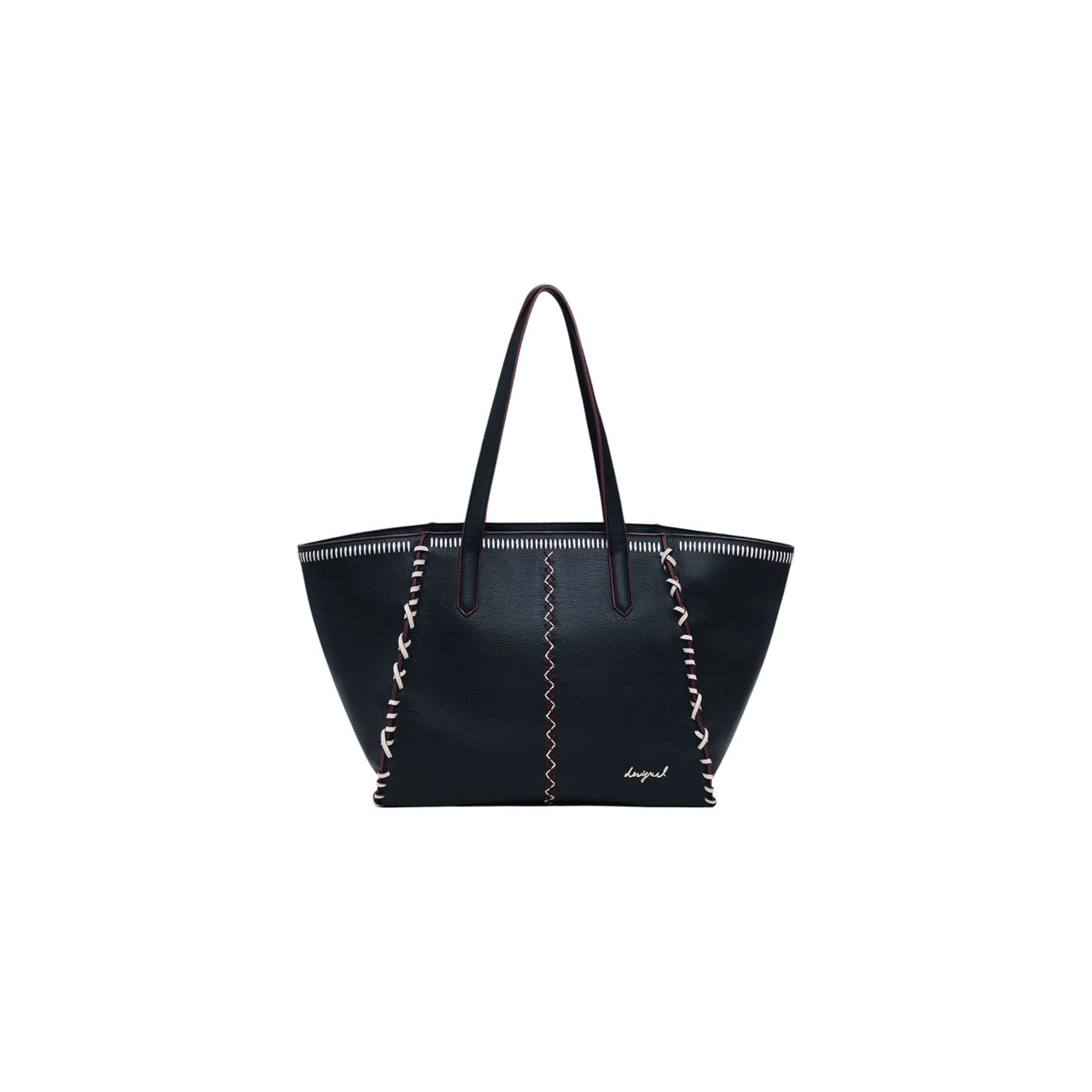 Desigual Borsa Donna Nera a Mano e Tracolla - Borsa con Tasca Interna 34.2x30x14cm