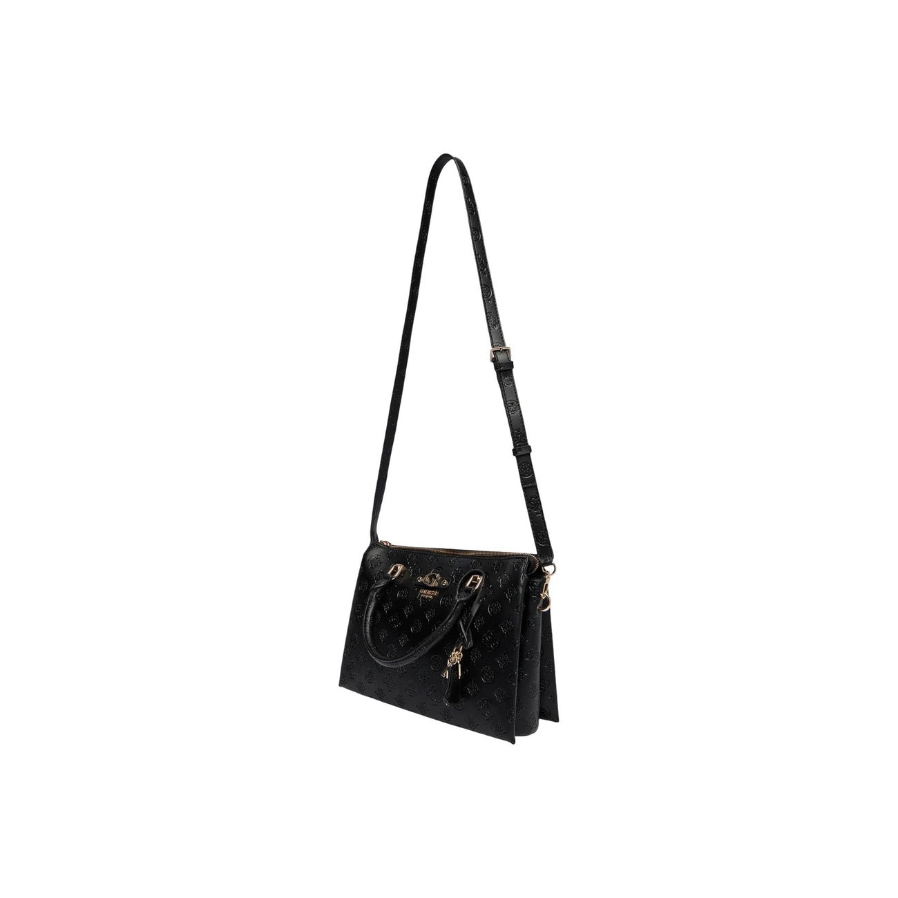 Borsa Guess donna nera con tracolla - vista laterale con dettaglio tracolla
