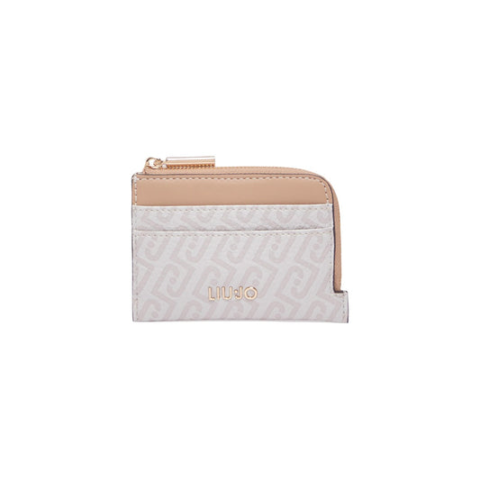 Portacarte Liu Jo S Credit Card Case; 100% Poliestere Beige. Logo all-over, scomparti frontali, chiusura con zip. Accessorio donna compatto, leggero e di tendenza. Vista frontale 
