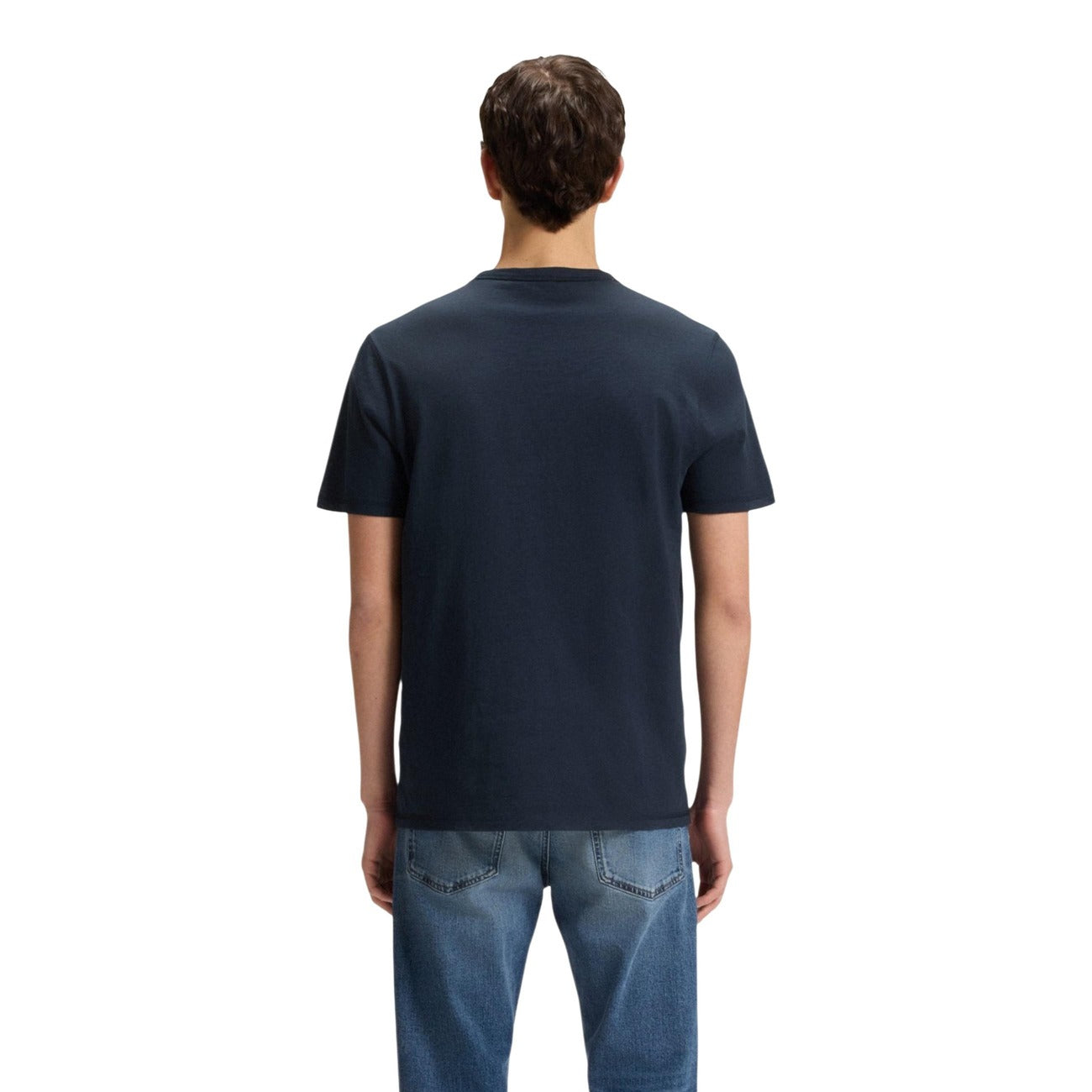T-shirt Boss uomo blu manica corta - vista posteriore retro

