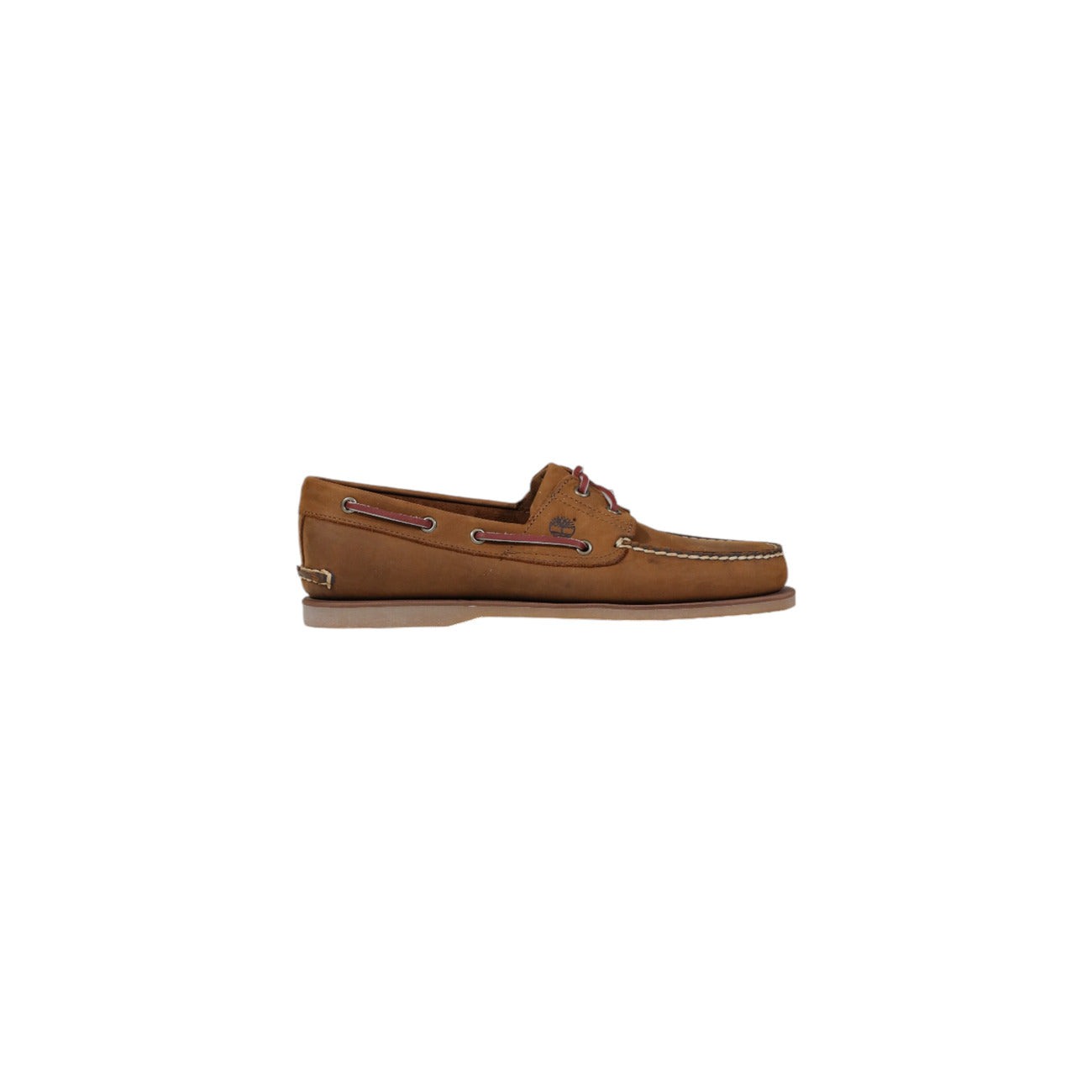 Timberland Classic 2-Eye Marrone; Pelle Premium cucita a mano. Allacciatura a 360°, suola non-marking in gomma. Scarpa da barca uomo versatile, traspirante e duratura. Vista laterale 