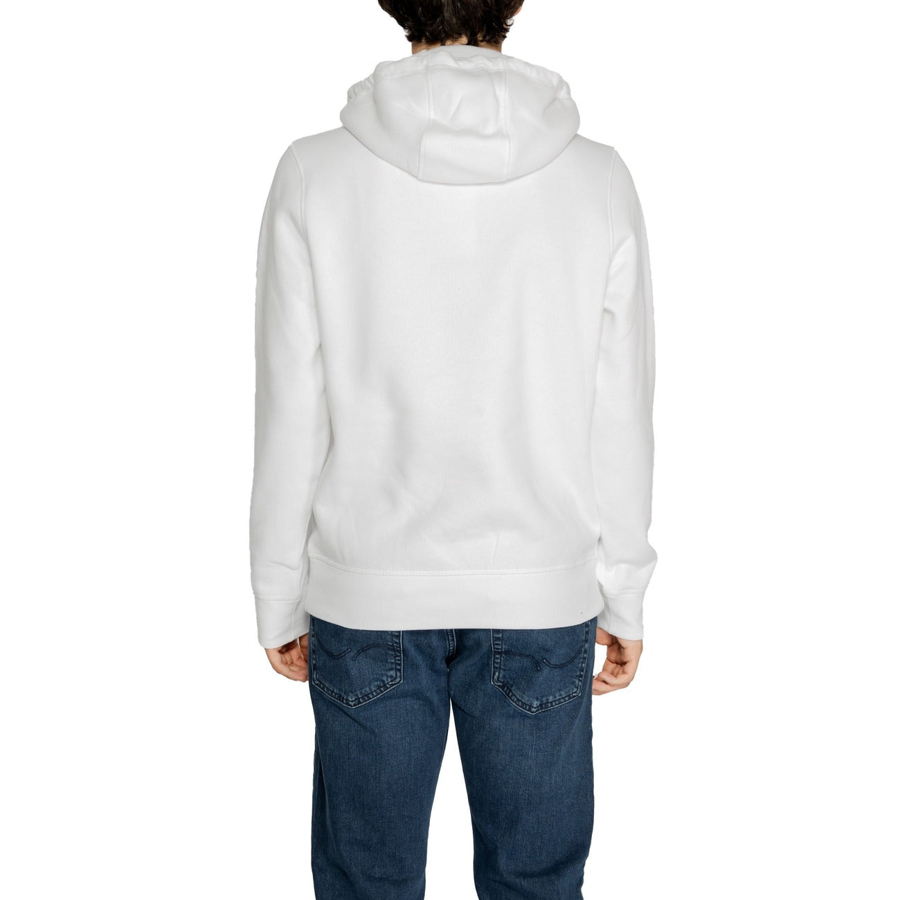 Tommy Hilfiger Jeans Felpa Cappuccio Uomo Bianca Stampa Senza Chiusura Maniche Lunghe Cotone 64% Poliestere 36% Autunno Inverno MW0MW11599YBR