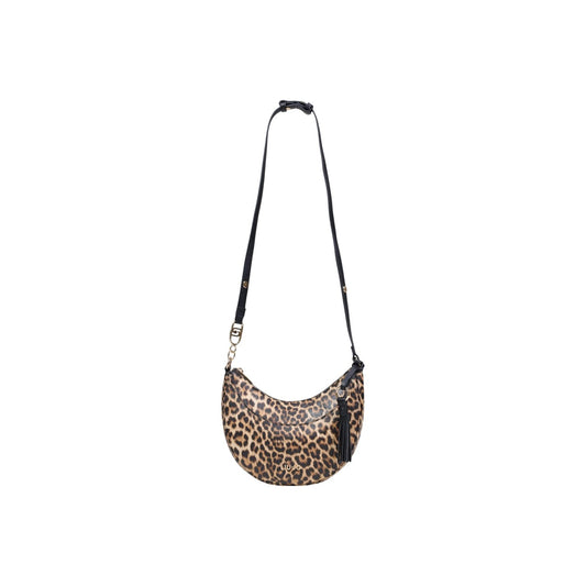 Borsa a tracolla donna Liu Jo modello M HOBO beige con stampa animalier in ecopelle e tracolla regolabile
