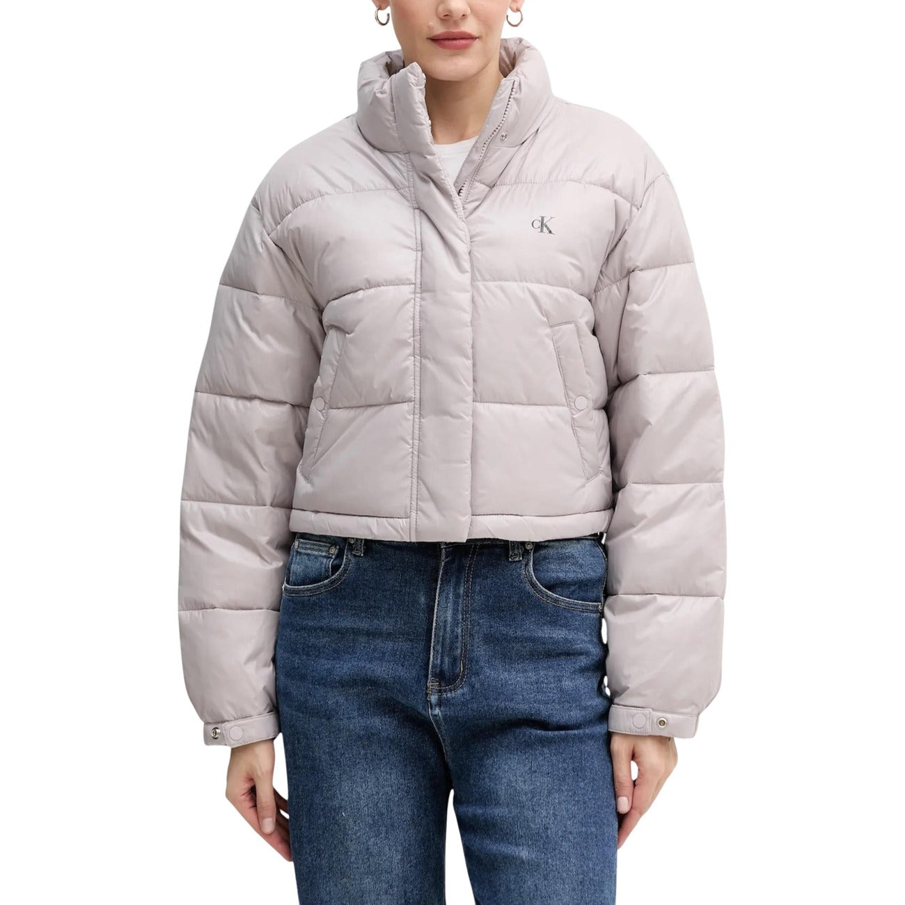 Calvin Klein Jeans Giubbotto Donna Nero con Cerniera Maniche Lunghe Scollo Alto Tasche Anteriori - Giubbotto Poliammide