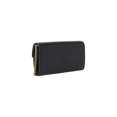 Pinko Borsa Donna Nera a Tracolla con Bottone Tasca Interna - Borsa Pelle Poliuretano 19x10x4