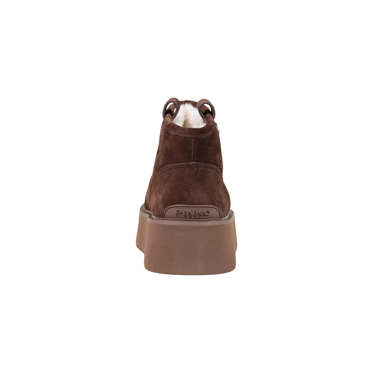Stivaletti Pinko MARTINA 08 marroni scamosciati donna SD0575P002. Ankle boots in pelle suede marrone con suola alta 5 cm con carroarmato, cerniera zip laterale e logo Pinko in metallo, scarpe invernali da donna.