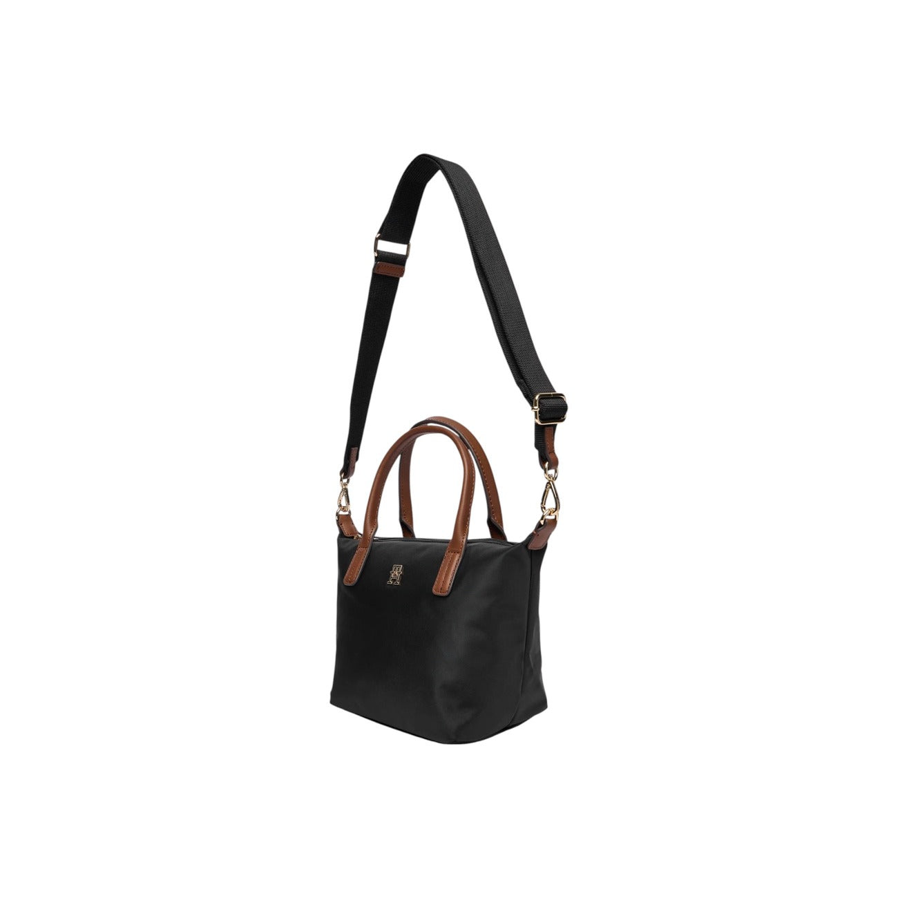 Tommy Hilfiger Borsa Donna Nera a Mano con Tracolla Cerniera - Borsa Poliammide Tasca Interna 21x19x14cm