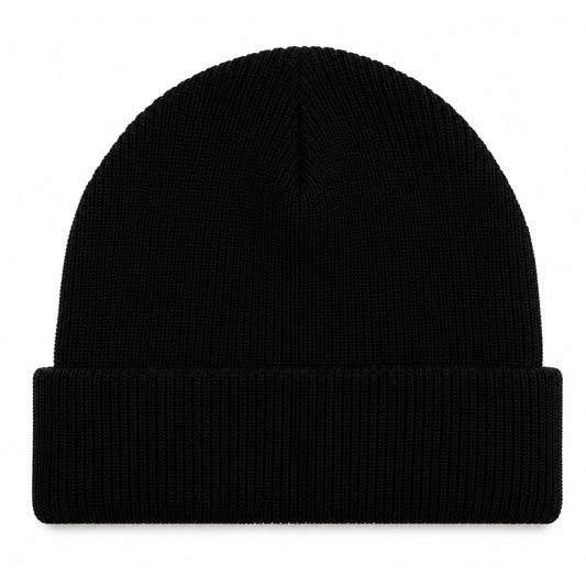 Cappello Vans uomo nero VN000X6BBLK1 Knu Patch Beanie. Berretto invernale da ginnastica e skate in 100% acrilico con risvolto e patch logo Vans ricamata, accessorio uomo autunno inverno.