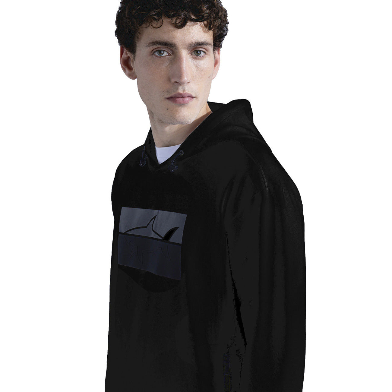Paul&shark Felpa Uomo Nera con Cappuccio Stampa Maniche Lunghe Scollo Tondo Tasche Anteriori in Cotone 70% Elastan 6% Poliestere 24% Autunno/Inverno B_44418