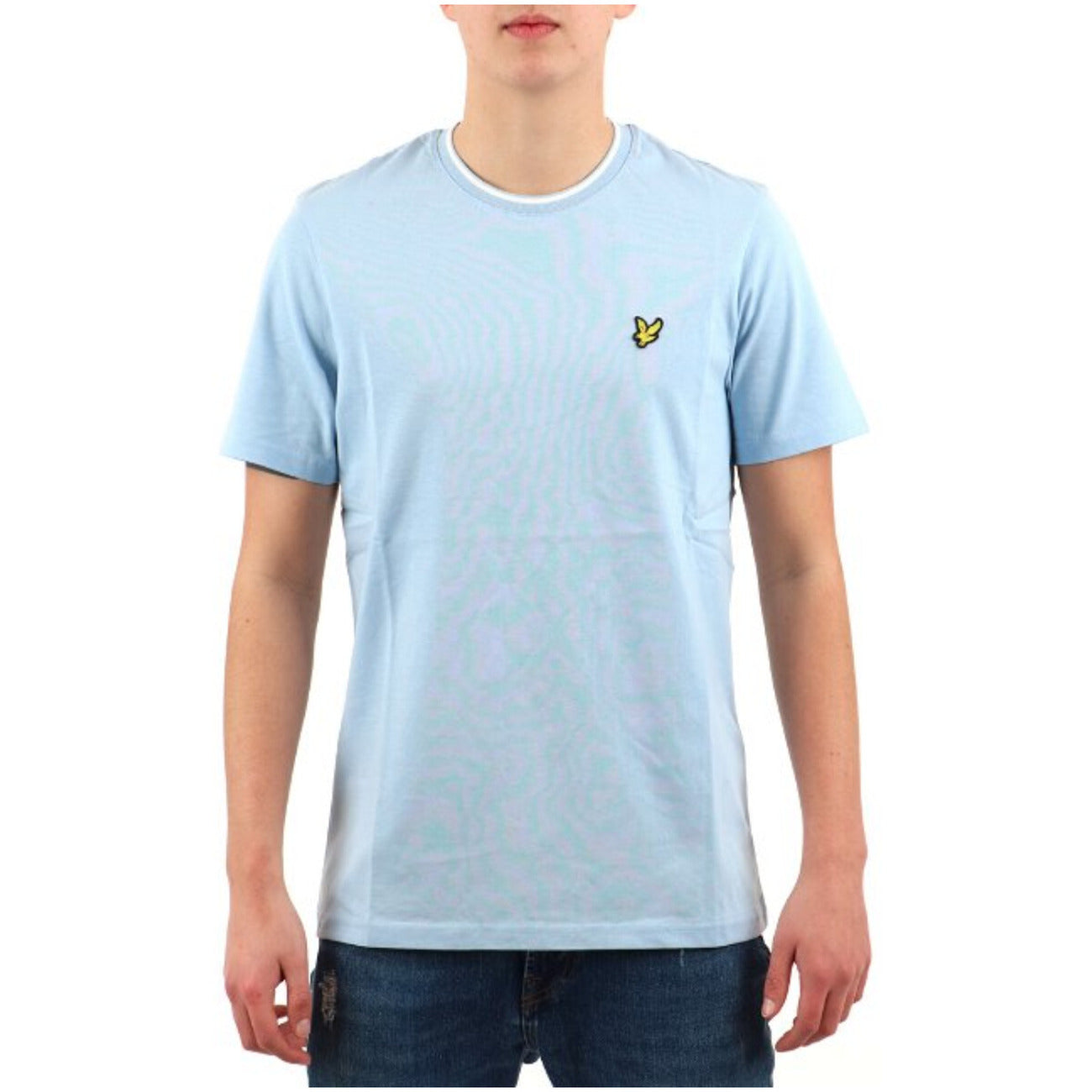 Lyle & Scott T-Shirt Uomo Azzurra Stampa Manica Corta Scollo Tondo 100% Cotone Primavera/Estate TS1433V