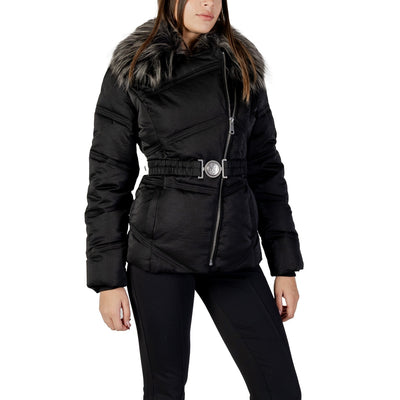 Guess Giubbotto Donna Nero Cerniera Manica Lunga Scollo Tondo Tasche Autunno Inverno W5BL32 WG092