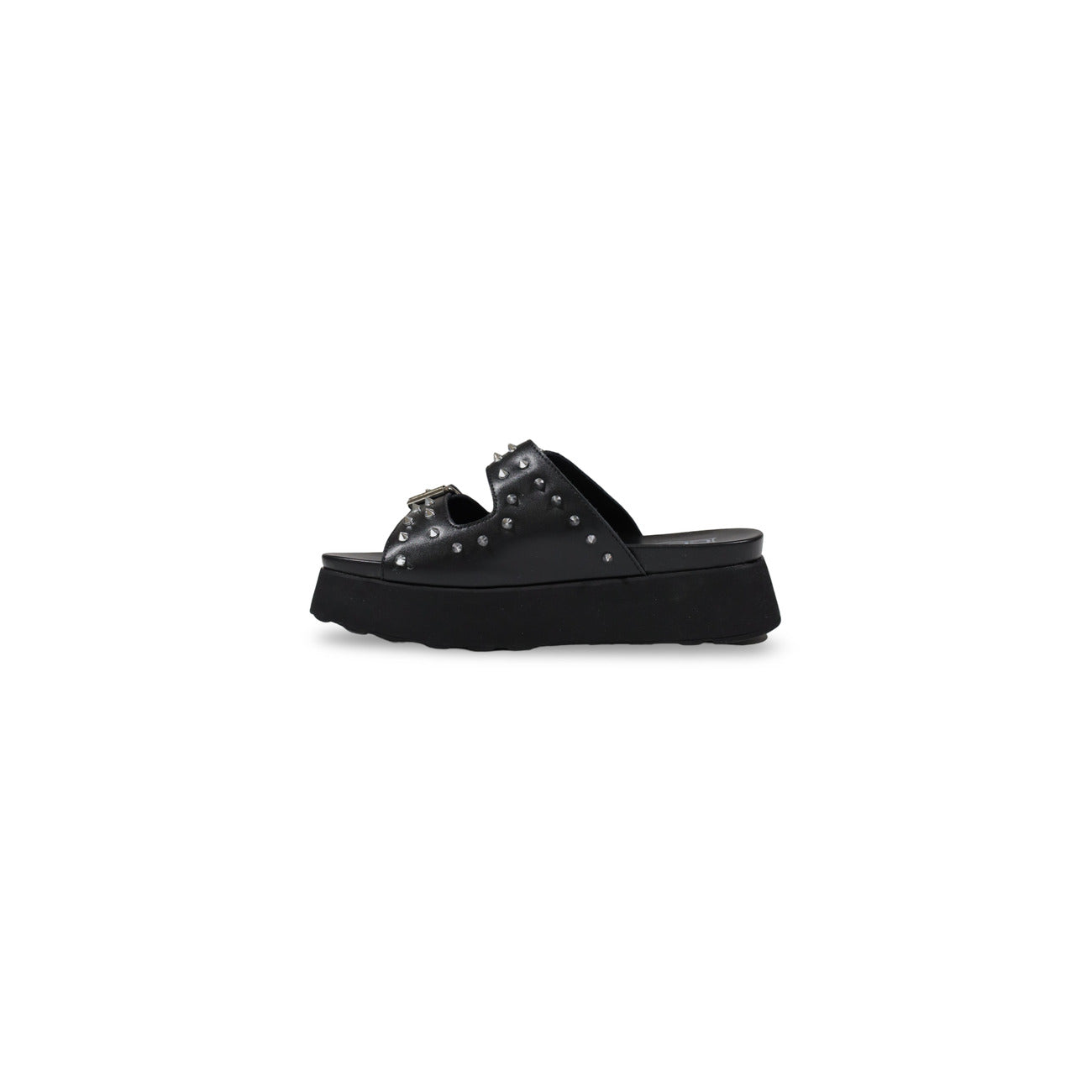 Cult Janis 3146 W; Sandalo Platform Nero. 100% Pelle, tacco 5,5 cm. Suola robusta, fibbie regolabili, stile casual-rock. Must-have estate 2026. Vista laterale 