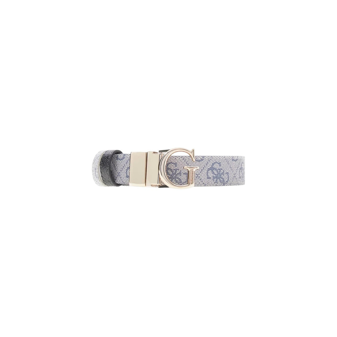 Cintura Donna Guess Lindsey Reversibile; Altezza 3 cm in poliestere strutturato con finitura monogram e tinta unita. Fibbia con logo G in metallo lucido e doppio passante, stile casual-elegante 4 stagioni.