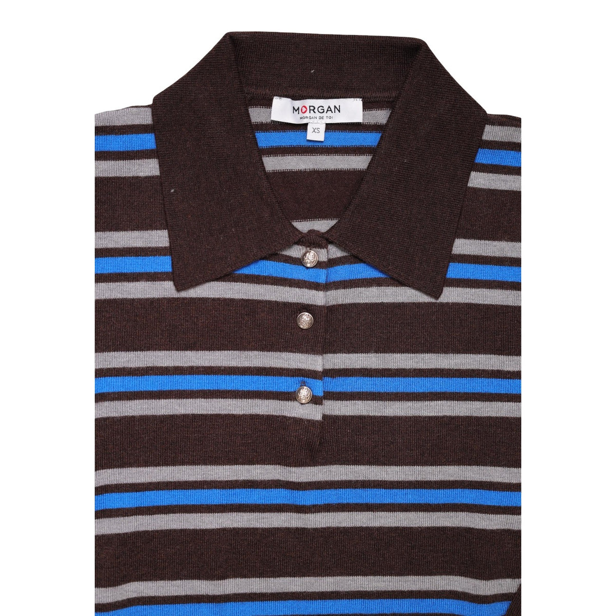 Maglia donna Morgan De Toi marrone – Maglione con colletto a revers e bottoni 262-MIKO.
