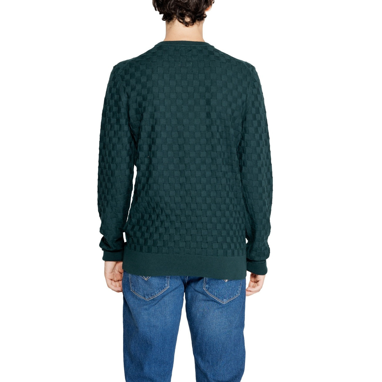Calvin Klein Maglia Uomo Verde Scollo Tondo Manica Lunga Cotone Lana Autunno Inverno K10K113747
