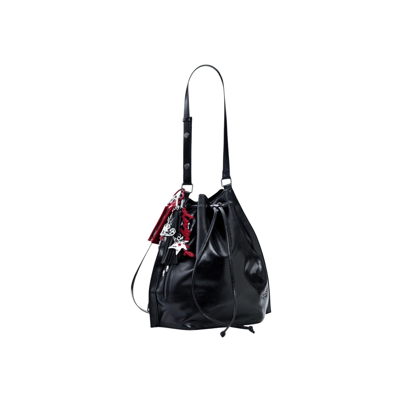 Borsa Desigual donna nera secchiello con coulisse - vista frontale