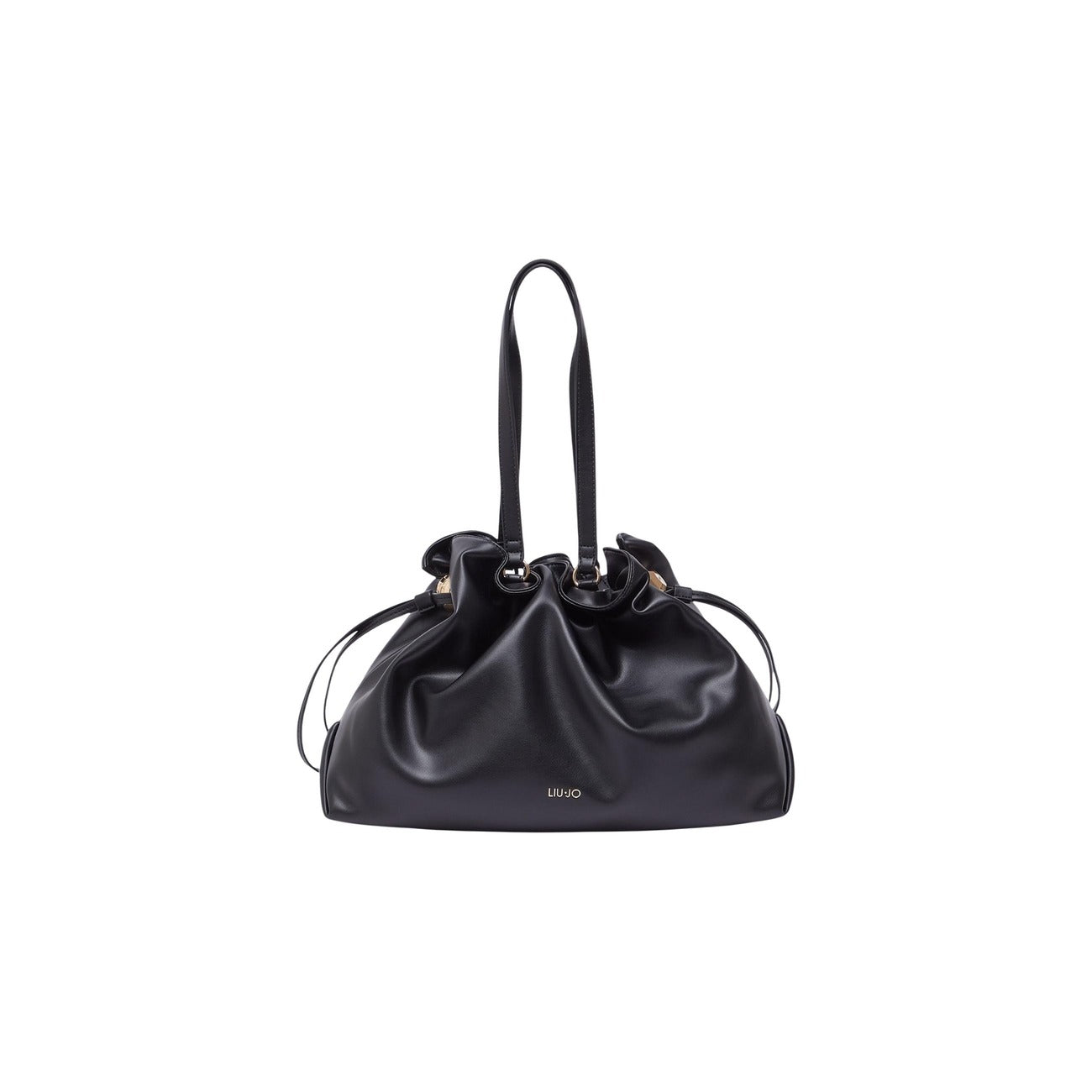 Borsa Liu Jo donna nera a mano e tracolla con coulisse 100% poliuretano - vista frontale
