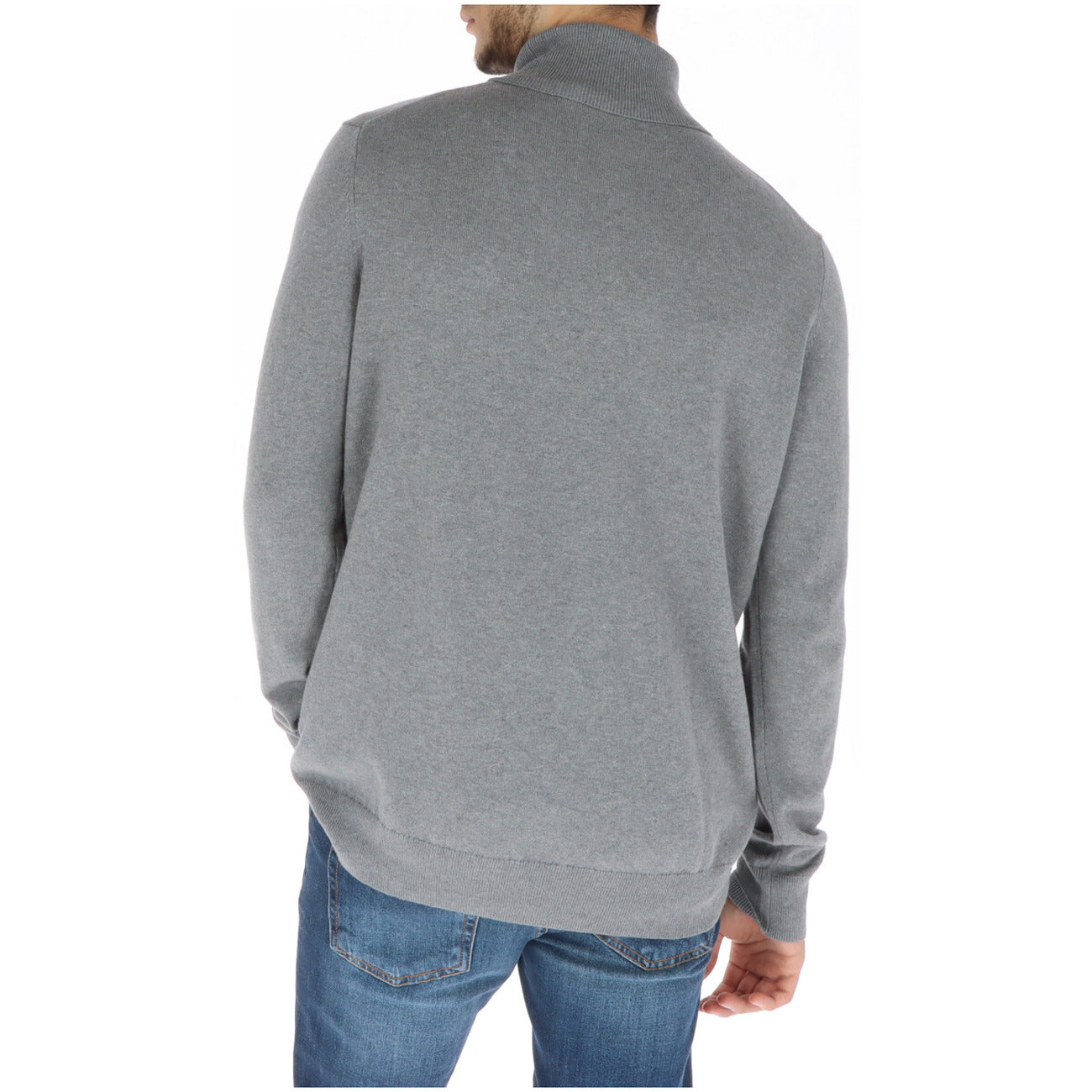 Lyle & Scott Maglia Uomo Grigio Collo Alto Manica Lunga Cotone Lana Merino Autunno Inverno KN2103VC