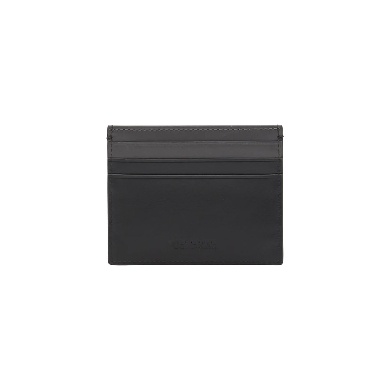 Portacarte in Pelle Calvin Klein; Nero. 100% Vera pelle, scomparti porta tessere, tasca con cerniera, logo in rilievo. Profilo ultra-slim (0,5 cm), stile minimal e funzionale 4 stagioni. Vista posteriore 