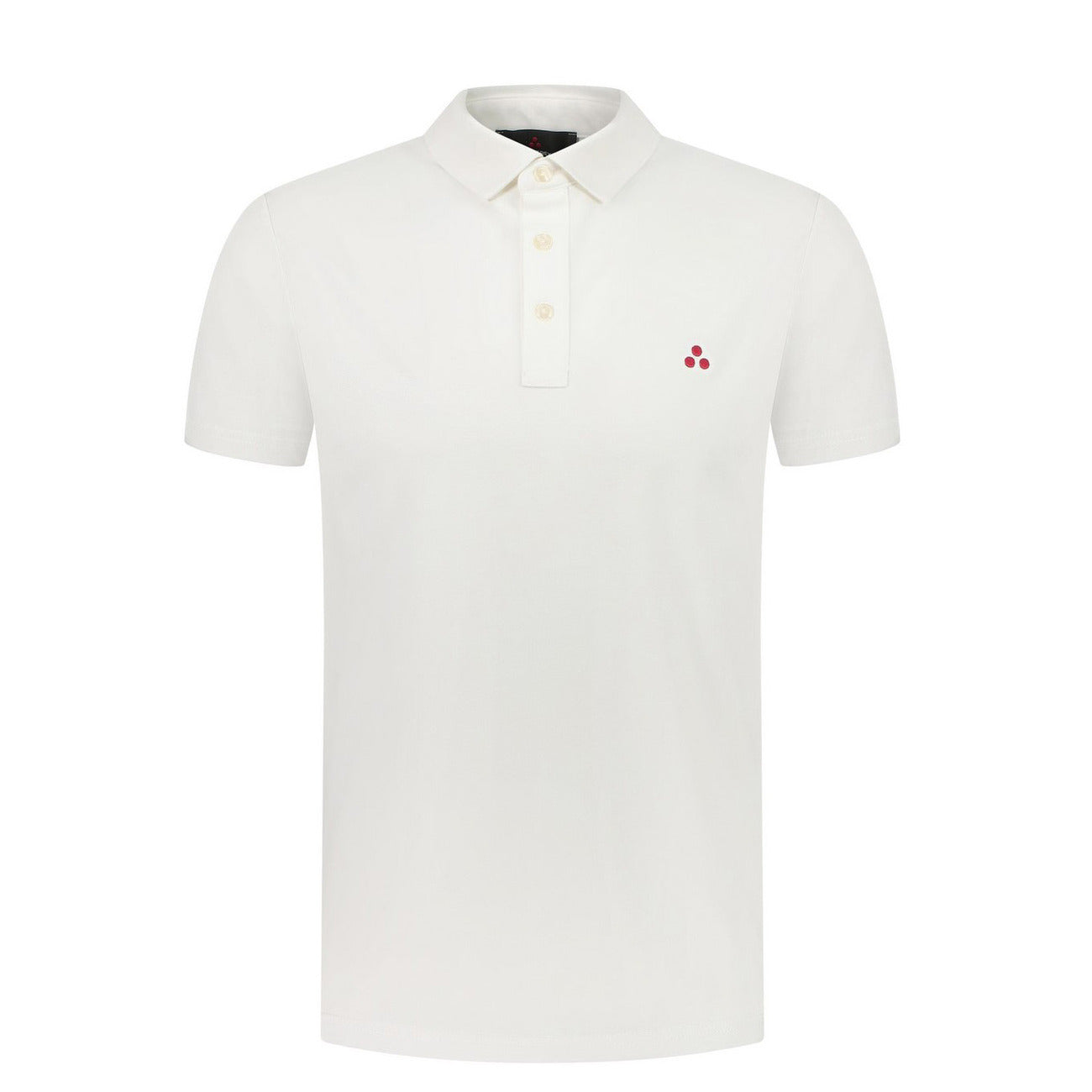 Peuterey Polo in piqué di cotone stretch Uomo Bianco maniche corte Vista frontale 