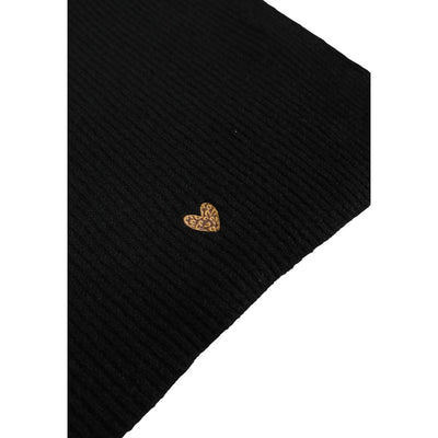 Pieces Sciarpa Donna Nera - Sciarpa Poliestere Lana Elastan 16x15x1.5cm