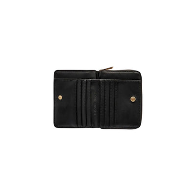Tommy Hilfiger Portafoglio Donna Nero con Cerniera Scomparti Interni Tasche Interne - Portafoglio Ecopelle 12x10x4cm