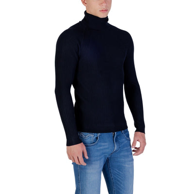 Antony Morato Maglia Uomo Blu Collo Alto Manica Lunga Viscosa Autunno Inverno MMSW01409-YA500002