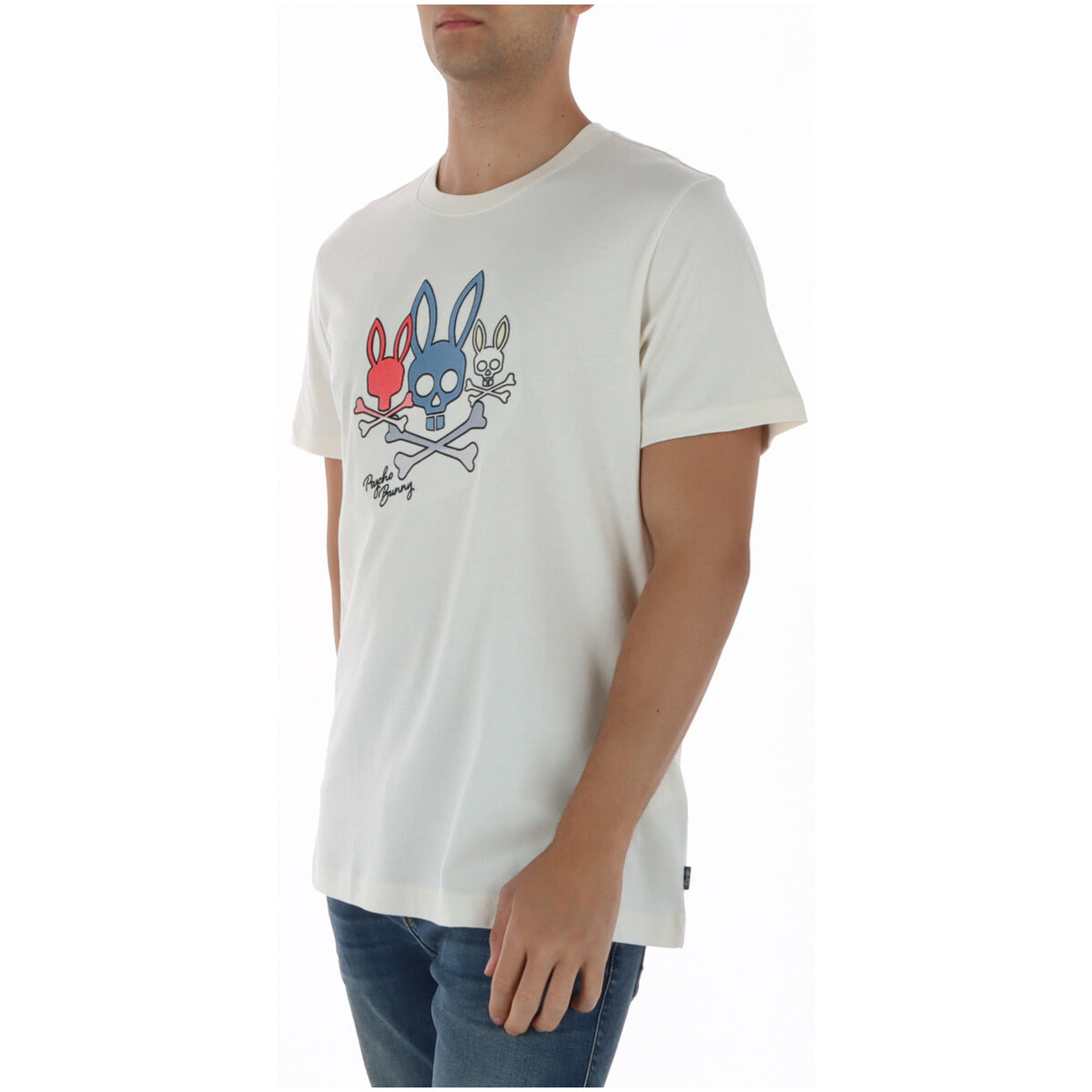 T-shirt Psycho Bunny Oscar Graphic; Bianco, 100% Cotone Pima. Fantasia coniglietti multipli, dettagli ricamati, vestibilità classica. Tessuto morbido, traspirante e di alta gamma. Lavabile a 30°.