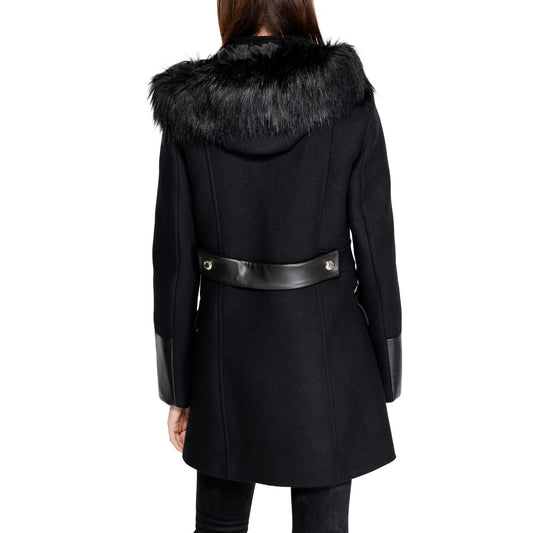 Cappotto nero lana donna Morgan De Toi – Cappotto lungo dritto con cappuccio e zip GSIBIL 222-GSIBIL.