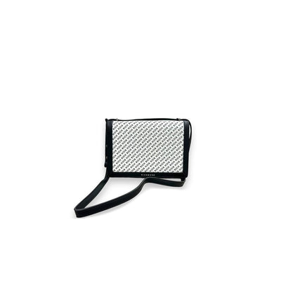 Borsa a Tracolla Donna Richmond Nero Bianco con Scritte - Stile Italiano